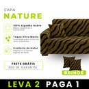 [Leve 2, Pague 1] Capa para Sofá Nature 100% Algodão (Sua sala mais moderna!) + BRINDE: 2 Almofadas