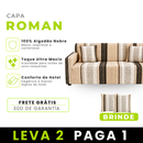 [Leve 2, Pague 1] Capa para Sofá Roman 100% Algodão com Design Elegante e Atemporal + BRINDE: 2 Almofadas