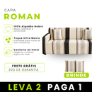 [Leve 2, Pague 1] Capa para Sofá Roman 100% Algodão com Design Elegante e Atemporal + BRINDE: 2 Almofadas